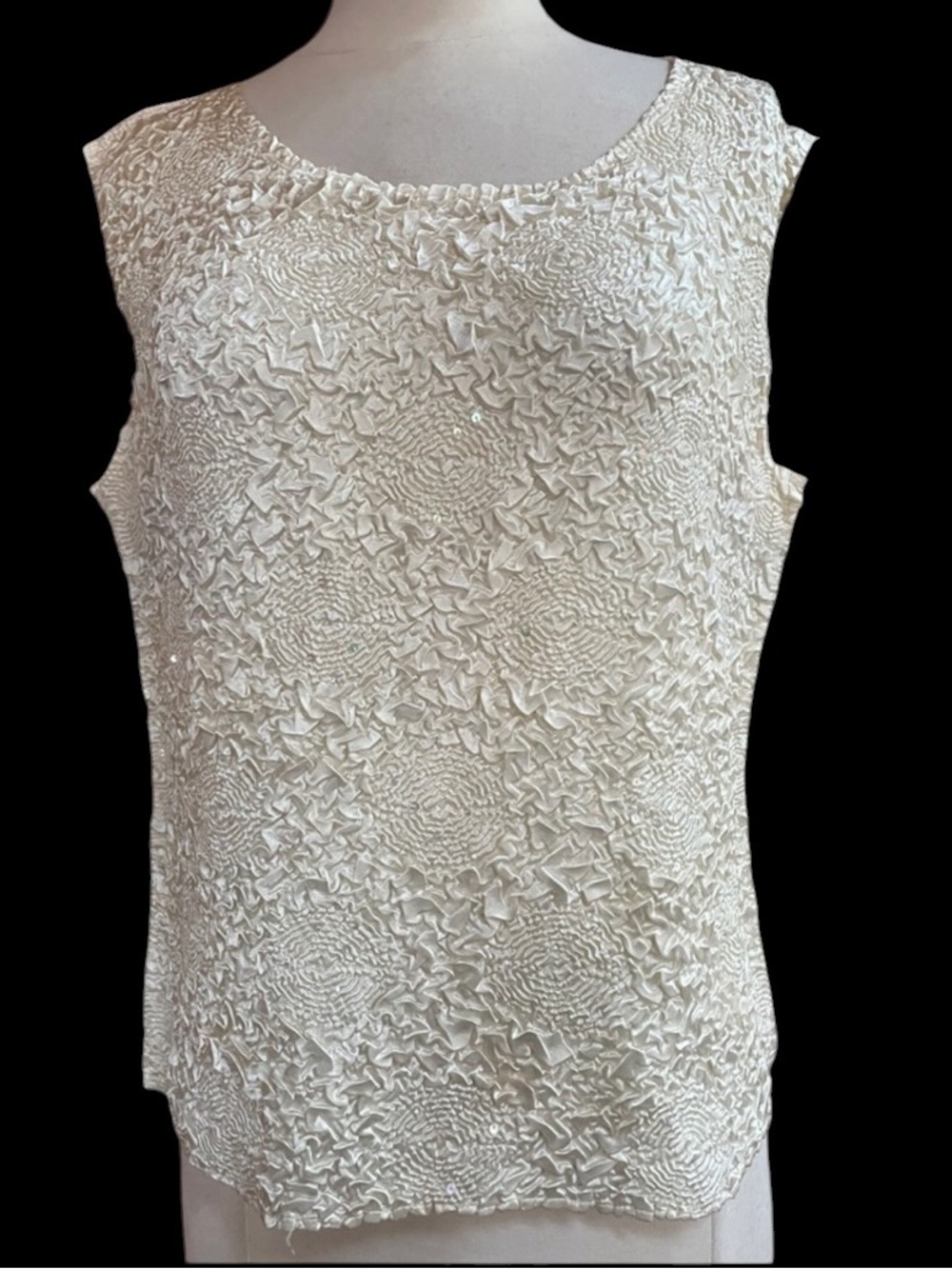 Vintage Dress Barn Off White Sequin Top